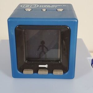 Radica Cube World Handy Series 2 Blue 2005 Electronic Pocket Stickman Tested B